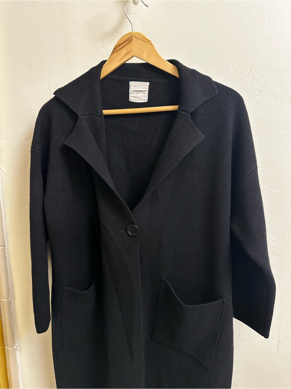 Carly Jean Los Angeles Black Hooded Single-Button Trench Coat